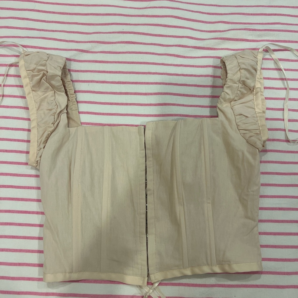 Kendall & Kylie Cream Corset Top